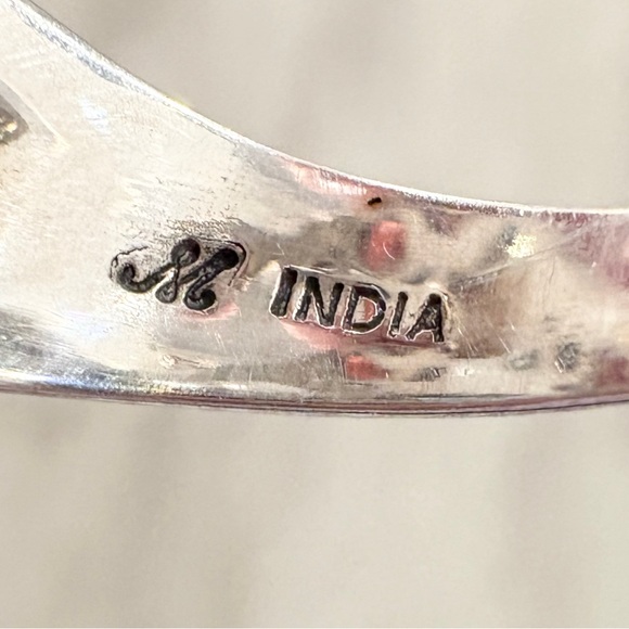 Sterling 18K Large Gemstone Ring, Bali Style Filigree Size 8.5 Rainbow Multigem - Picture 14 of 17